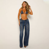 Women Cargo Pants Women's Casual Straight-Leg Jeans Winter