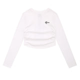 Women Long Sleeve T-shirt Short-Sleeved T-shirt Girls Autumn Leisure round Neck
