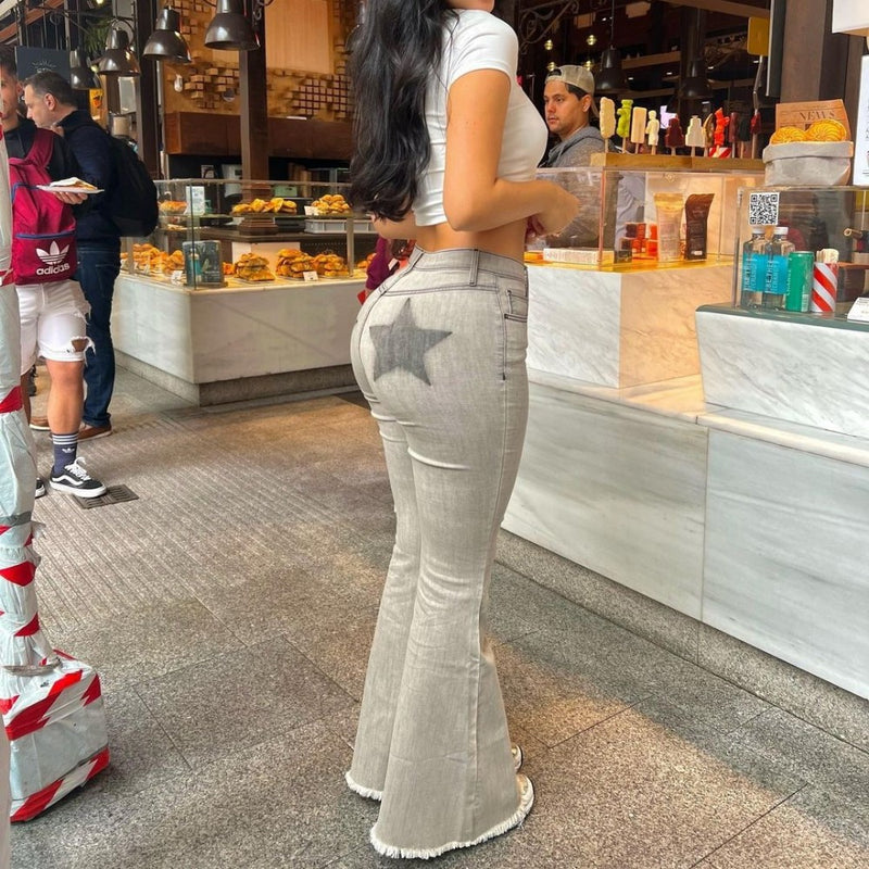 Women Cargo Pants Jeans Summer Women's Trousers Printed Bell-Bottom Pants