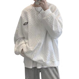 Men Hoodie Three-Dimensional Sweater Men's Hong Kong Style Autumn and Winter Loose round Neck Design Sense