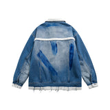 Unisex Jacket Winter Denim Stitching Cotton Jacket