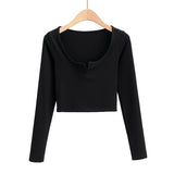 Women T-Shirt V-neck Slim T-shirt Women Short Long Sleeve Top