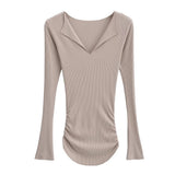 Women's T-Shirt Long-Sleeved T-shirt Women's Tight Bottoming Top