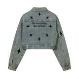 Men Denim Jacket XINGX Denim Jacket Men and Women Couple Loose Washed-out Jacket