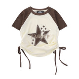 Women T-shirt Short T-shirt Girls Summer round Neck Short Sleeve