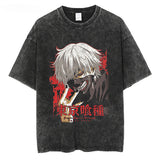 Summer Short Sleeve Vintage Tops Tees Men Anime Graphic