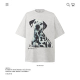 American vintage street T-shirt cotton doberman boys summer loose half sleeve