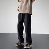 Men Sweatpants Summer Retro Ice Silk Leisure Pants Straight Loose