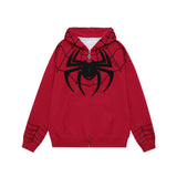 Men Hoodie Spider-Man Embroidered Masked Hooded Sweatshirt Sports Zipper Cardigan Outerwear