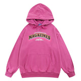 Men Hoodie Letter Printed Washed Distressed Hooded Sweater Men's Casual
