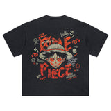 Harajuku Washed Tshirt Hip Hop Streetwear Japanese Anime