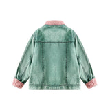 Unisex Jacket Winter Lambskin Color Contrast Patchwork Coat
