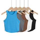 Women T-Shirt Summer round Neck Slim Thread Vest