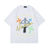 Men T Shirt Hip Hop Retro Short Sleeve T-shirt Men and Women Casual