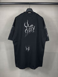 Men T-shirts LOGO destruction print short-sleeved T-shirt loose casual