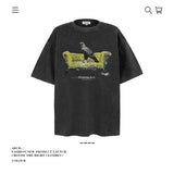 American vintage street T-shirt cotton vintage men and women loose summer