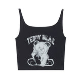 Women T-shirt Printed Vest Summer Slim Fit Camisole Short Sleeve