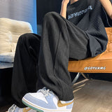 Men Sweatpants Men's Summer Loose Casual Straight-Leg Mop Wide Leg Pants
