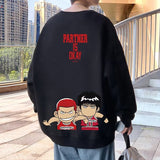 Men Hoodie Cartoon Anime Print Autumn Sweater Male Loose