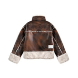 Unisex Jacket Winter Retro Patchwork Cotton Jacket for Women