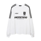 Men Long Sleeve Shirt College Style Long Sleeve T-shirt Men's and Women's Retro Bottoming Top
