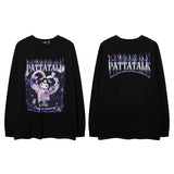 Men Long Sleeve Shirt Puff Print Couple Long Sleeve T-shirt Loose Men and Women