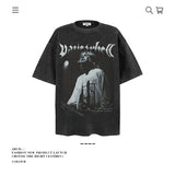 American vintage street T-shirt men's loose spring and summer half-sleeved shirt
