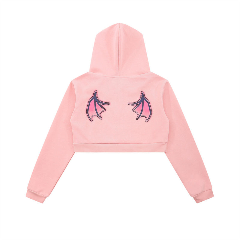 Women Hoodie Printed Hooded Short Sweater Women's Autumn Leisure Long Sleeve Hoodie