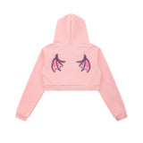 Women Hoodie Printed Hooded Short Sweater Women's Autumn Leisure Long Sleeve Hoodie
