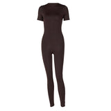 Women Jumpsuit Women's Spring Clothing Fashion Short Sleeve Sports Yoga Jumpsuit