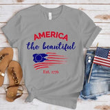 Women's Independence Day T Shirt round Neck Short Sleeve T-shirt Women's Top