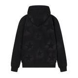 Men Fleece Lined Hoodie XINGX Letter Print Sweatshirt Men's Autumn and Winter Loose Zip Coat