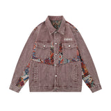 Men Denim Jacket Stitching Denim Jacket Men's Design Sense Loose Wash Distressed Denim Jacket
