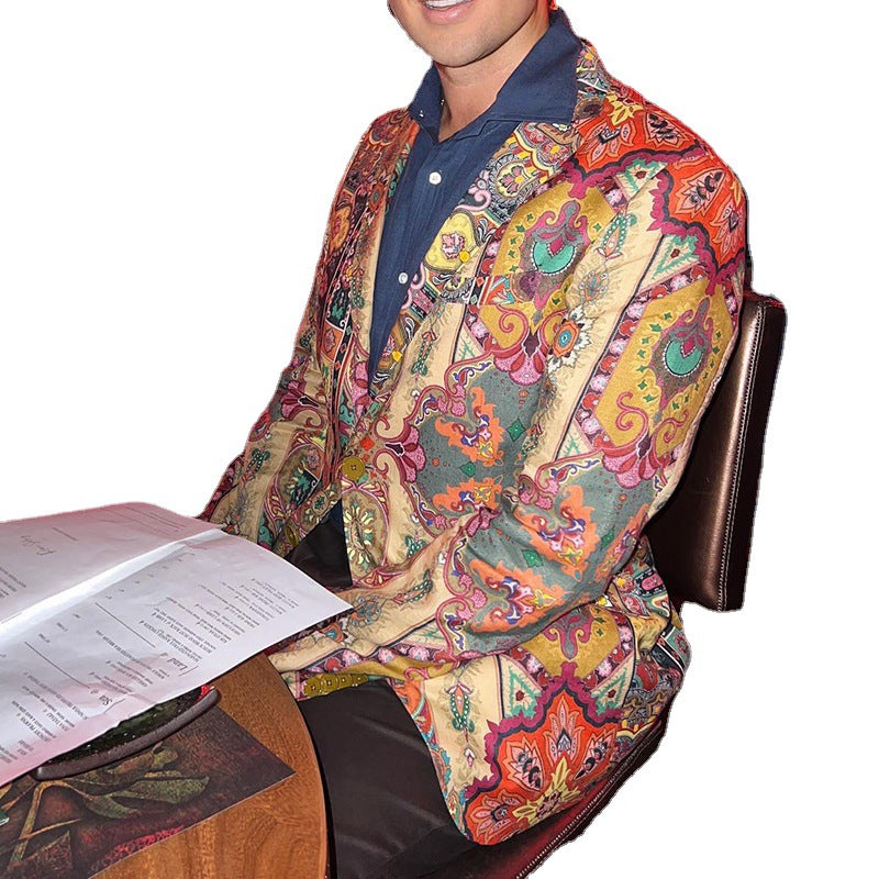 Men's Suits Vests Fashion Printed Suit Men