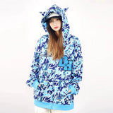 Men Hoodie Devil Horn Hoodie Coat Male Loose Letters