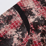 Men Long Sleeved T Shirt Distressed Plaid Shirt Men's High Street Stitching Loose Lapels Long Sleeve Shirt Coat Autumn and Winter