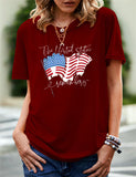 Women's Independence Day T Shirt Pattern Printed Short-Sleeved T-shirt