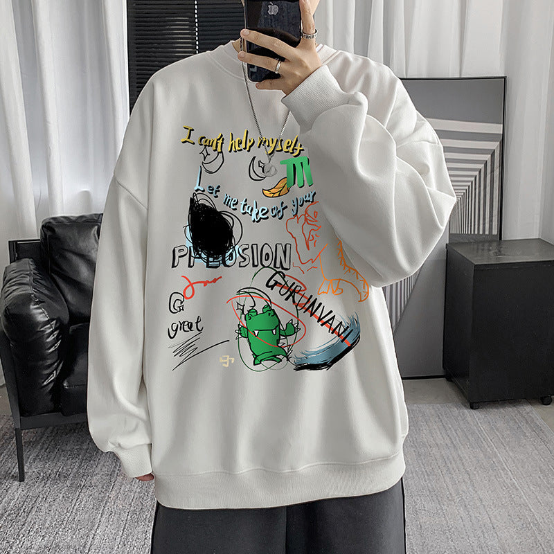 Men Hoodie Sweater Men's Loose Spring and Autumn Top Couple Long Sleeve T-shirt