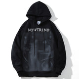 Men Fleece Lined Hoodie Figure Printed Hoodie Men's Casual Ins Loose Pullover Top