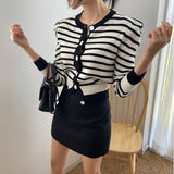 Women Long Sleeve Shirt Knitted Cardigan Women's Slim Fit round Neck Long Sleeves Top