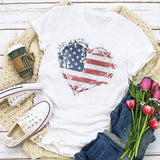 Women's Independence Day T Shirt Top Summer Fashion Creative Women