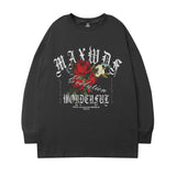 Men Long Sleeve Shirt round Neck Sweater Men's Spring and Autumn Loose Long Sleeve T-shirt Women's Coat