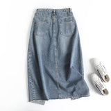 Women Skirt Autumn Denim Skirt Mid-Length Hip Skirt