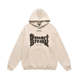 Men Fleece Lined Hoodie Winter Hooded Sweater Men Oversize Letters Printed Loose Long Sleeves