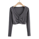 Women T-Shirt Long Sleeve Women Autumn Short Base