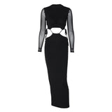 Women Dresses Dress Autumn Solid Color Long Sleeve round Neck