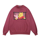 Men Hoodie Printed Crew Neck Sweatshirt Spring and Autumn Leisure Long Sleeve Loose