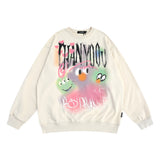 Men Hoodie Cartoon Graffiti round Neck Sweater