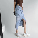 Women Skirt Summer Washed Denim Skirt