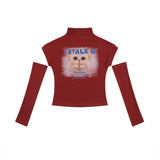 Women T-shirt Short T-shirt Women's High Street Slim Spring Half Turtleneck